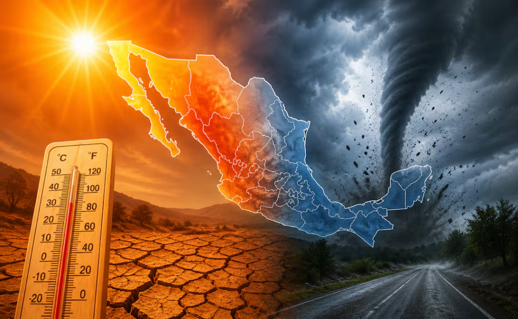 Temperaturas de hasta 45 °C y riesgo de torbellinos marcan el clima en México
