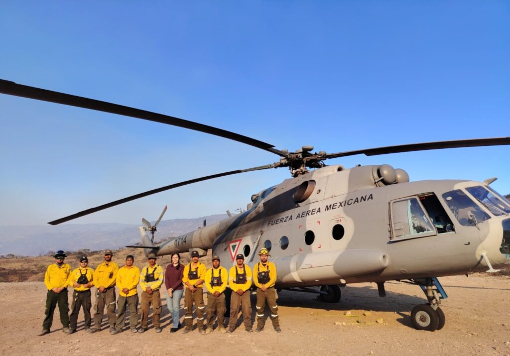 Coordinación entre los tres órdenes de gobierno fortalece combate al incendio en La Yesca