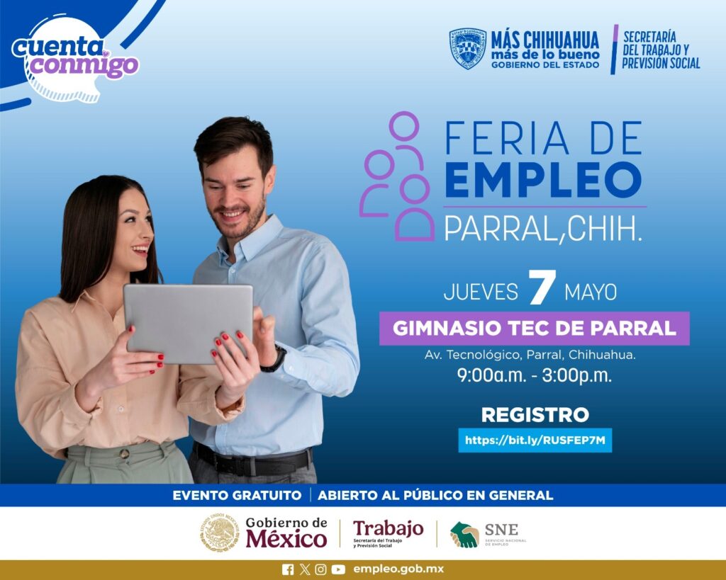 Invita Gobierno del Estado a la Feria de Empleo en Parral