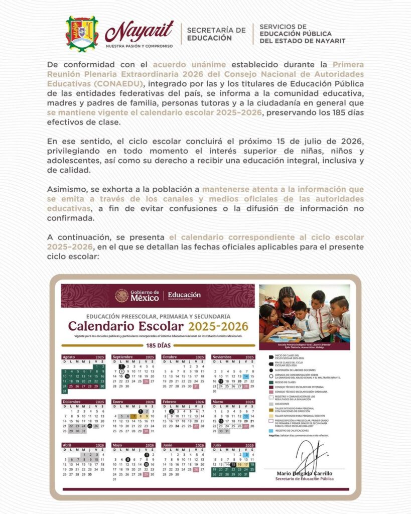Concluirá ciclo escolar el 15 de junio