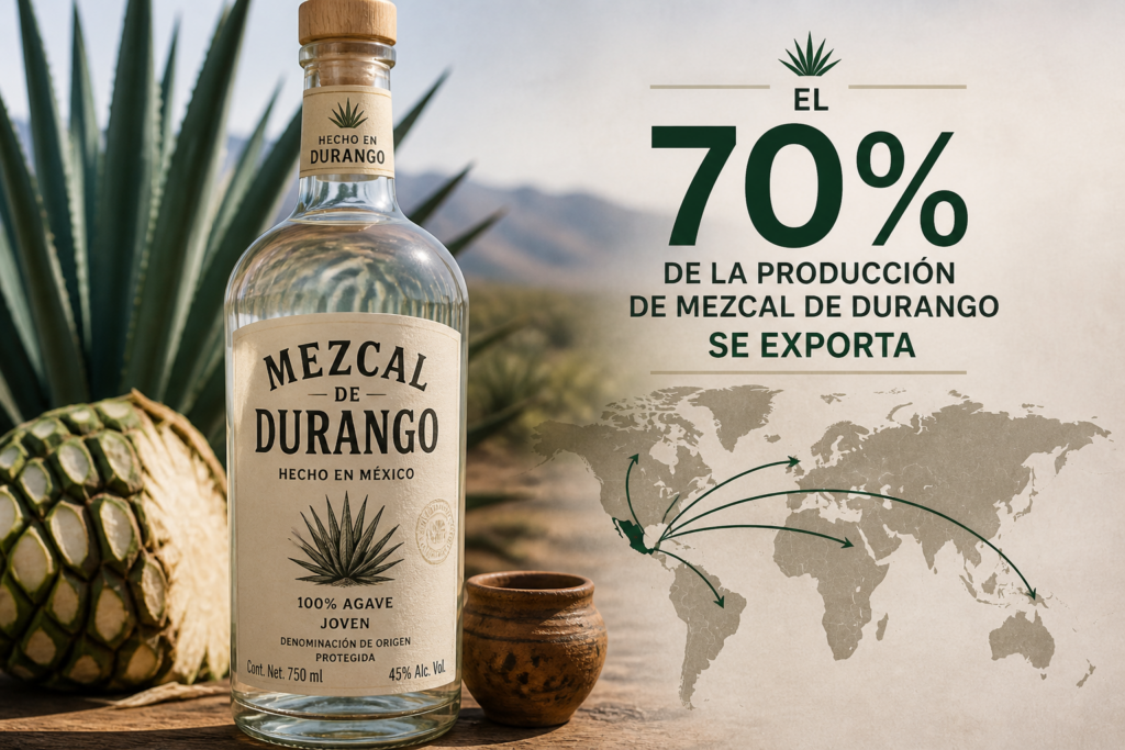 Mezcal en Durango mantiene producción y fortalece exportaciones internacionales.