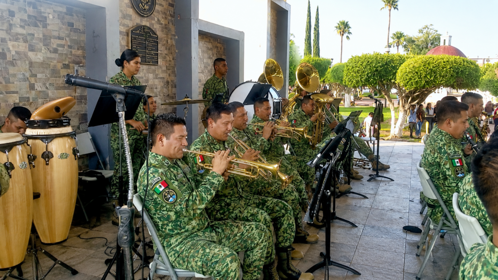 Banda de Música de la III Región Militar cautiva al público en Pánuco de Coronado
