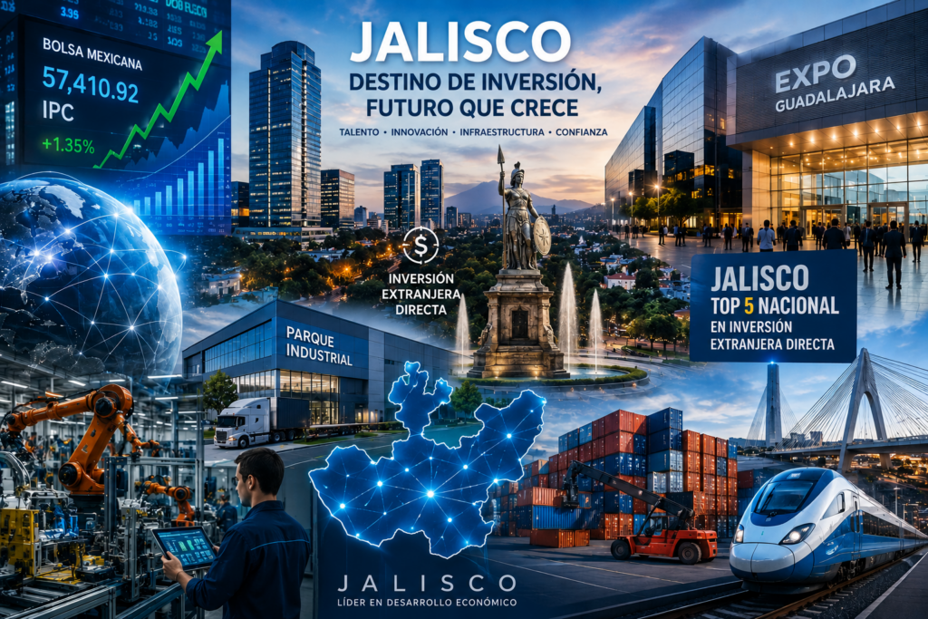 Jalisco se coloca entre los cinco estados con mayor captación de inversión extranjera en México