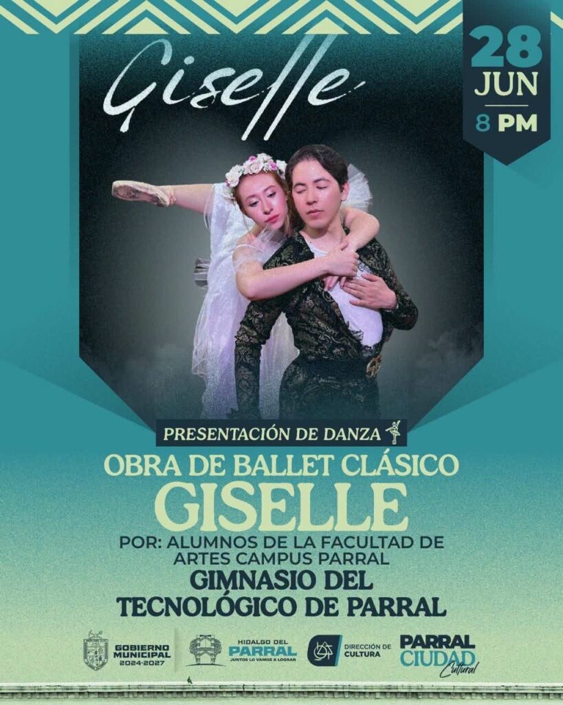 Invita Gobierno de Parral a disfrutar de la obra de ballet clásico Giselle