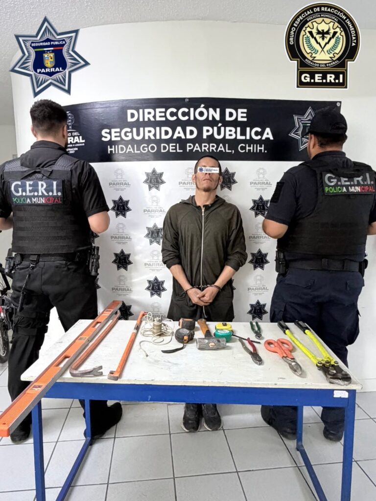 Recuperan herramienta robada en Parral; un hombre fue asegurado por falta administrativa