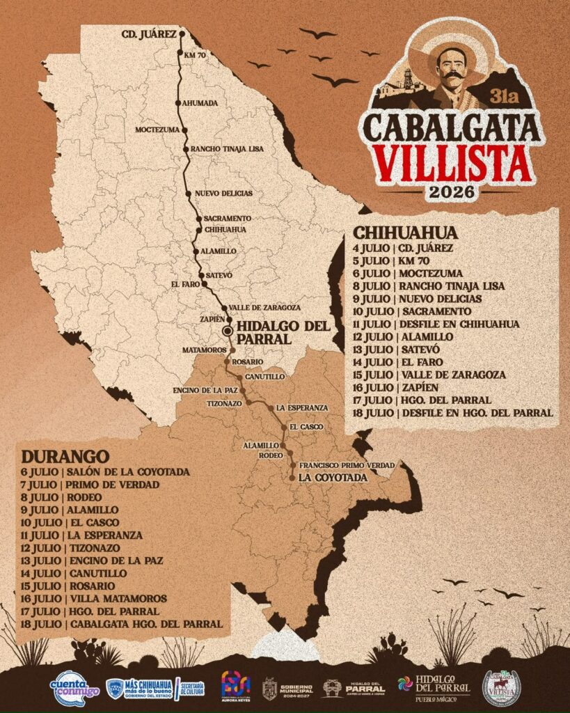Gobierno de Parral presenta el recorrido oficial de la Gran Cabalgata Villista 2026