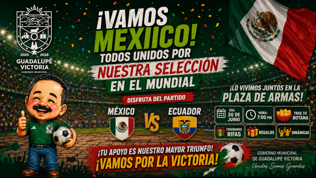 Invitan a disfrutar en pantalla gigante el partido México vs. Ecuador en la Plaza de Armas
