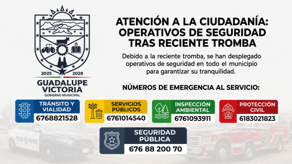 Activan operativo especial de atención tras intensa tromba en Guadalupe Victoria
