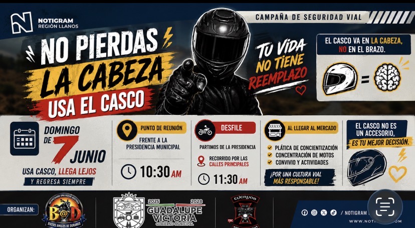 Realizarán este domingo rodada de concientización para promover el uso del casco