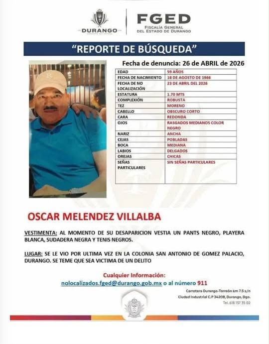 Salió de Rodeo, Durango, desapareció y lo encontraron sin vida en Chihuahua junto con otros 3