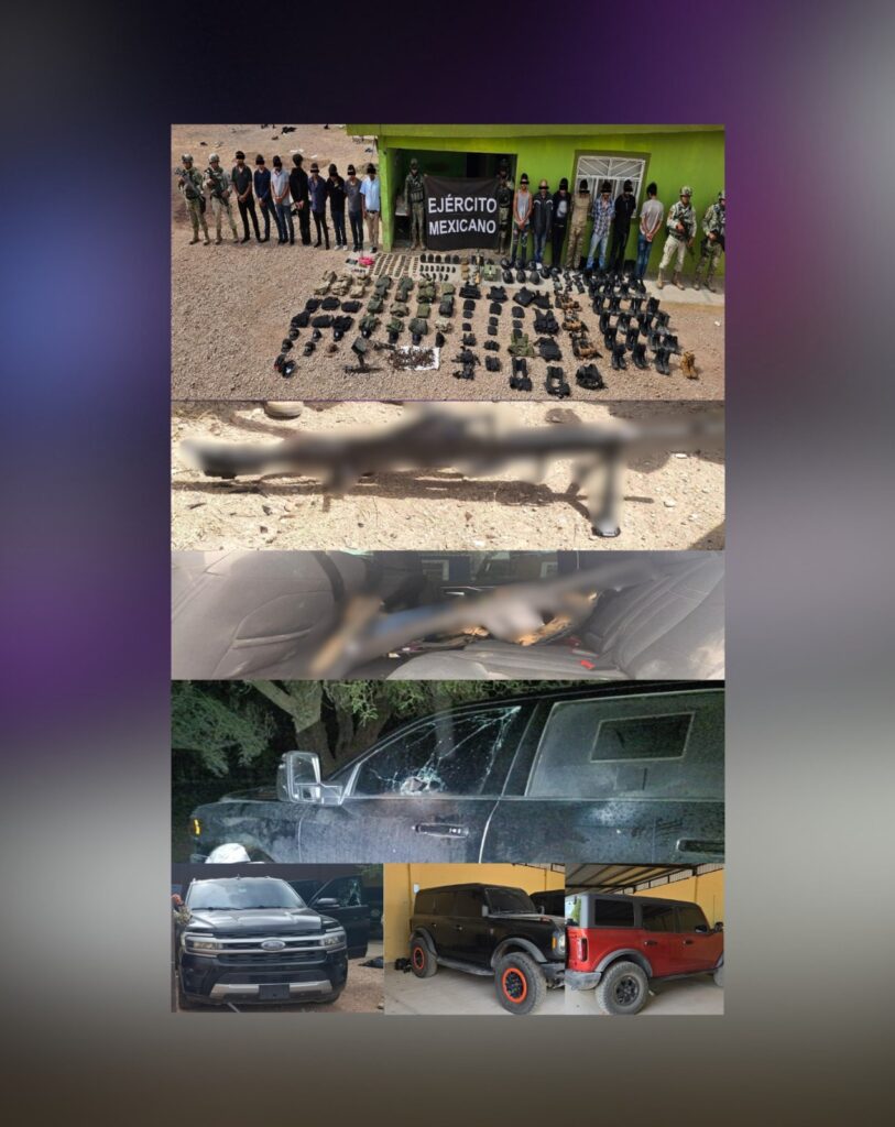 15 detenidos con vehículos, sustancias y armas en operativo de La Loma, en Durango