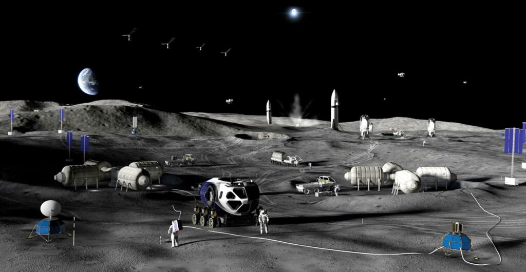 NASA presenta vehículos lunares para construir una base en la Luna