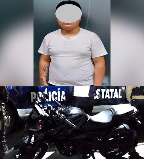Operativo Dragón recupera motocicleta con reporte de robo y detiene al que la conducía