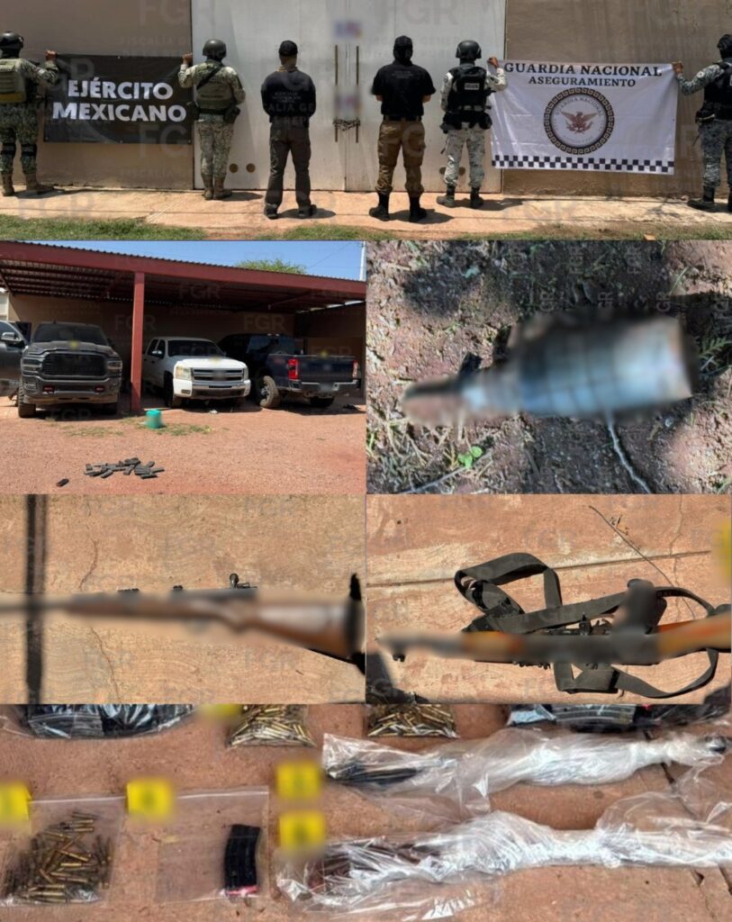Fuerzas federales aseguran finca en Durango con armas, explosivos y vehículos