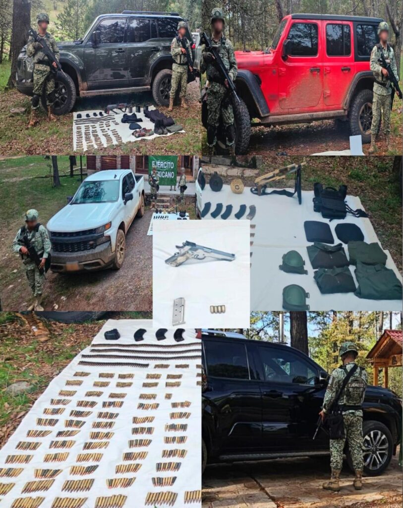 Militares aseguran vehículos blindados y armas en Durango