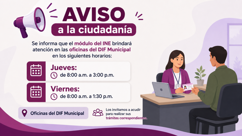 Módulo del INE brindará atención en la comunidad Francisco I. Madero