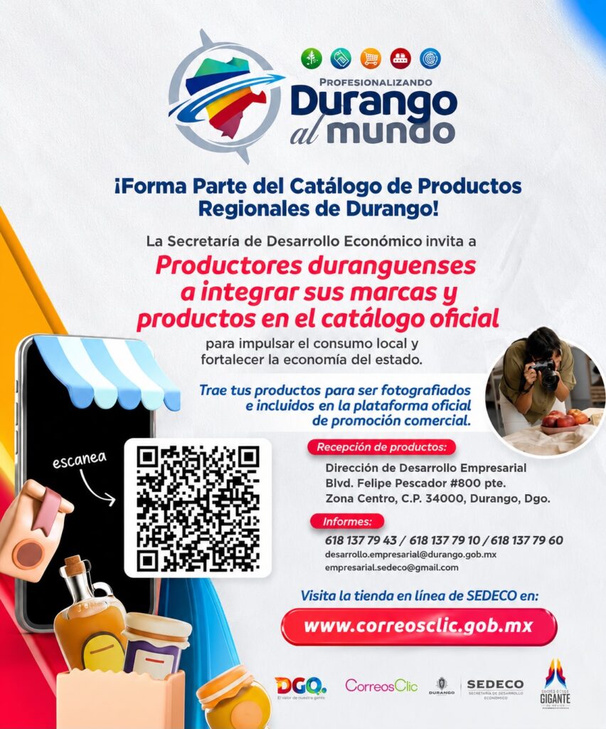 Productos duranguenses llegan a más clientes con catálogo digital de Sedeco
