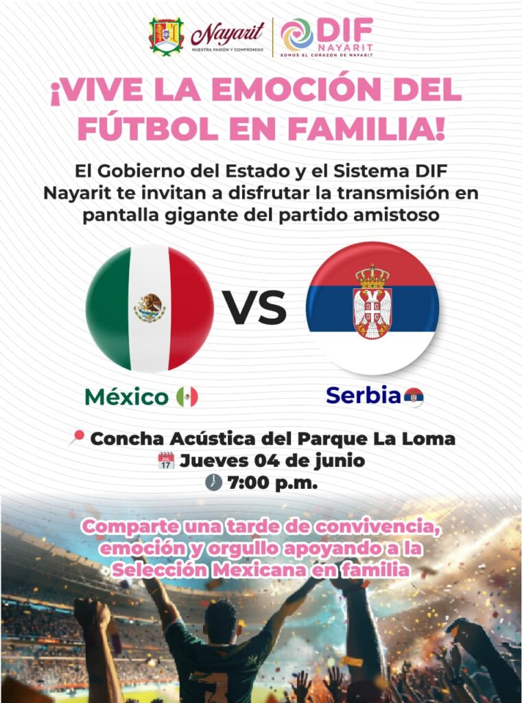Transmisión en pantalla gigante del partido amistoso México vs Serbia.