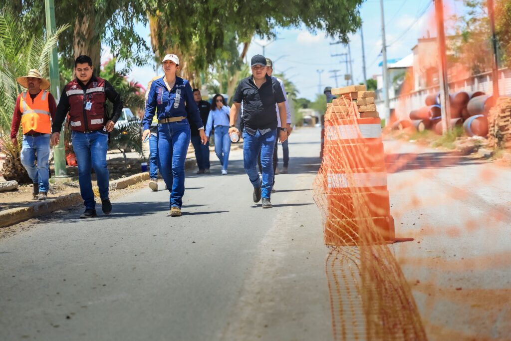 Betzabé Martínez supervisa avance de obras en ejido Cuba y colonia Filadelfia