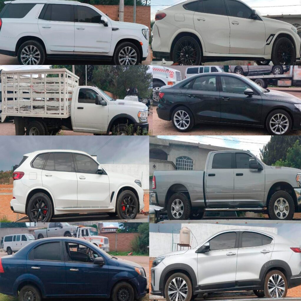 3 con blindaje de fábrica y 2 con reporte de robo, de los 16 vehículos asegurados en Durango