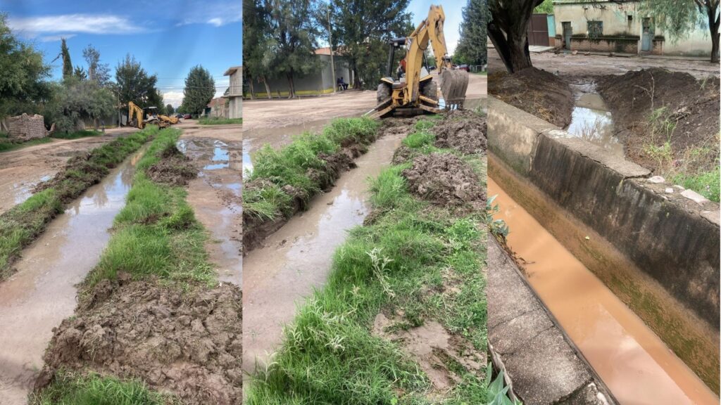 Realizan acciones de desazolve de acequias en comunidades de Poanas