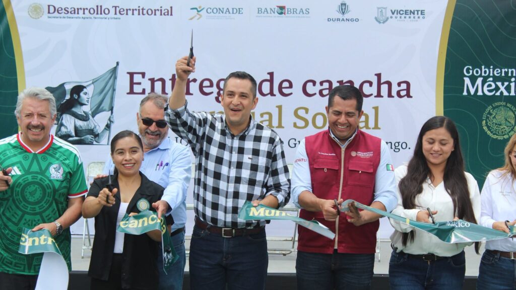 Más espacios dignos para el deporte; entregan canchas de usos múltiples en Vicente Guerrero 