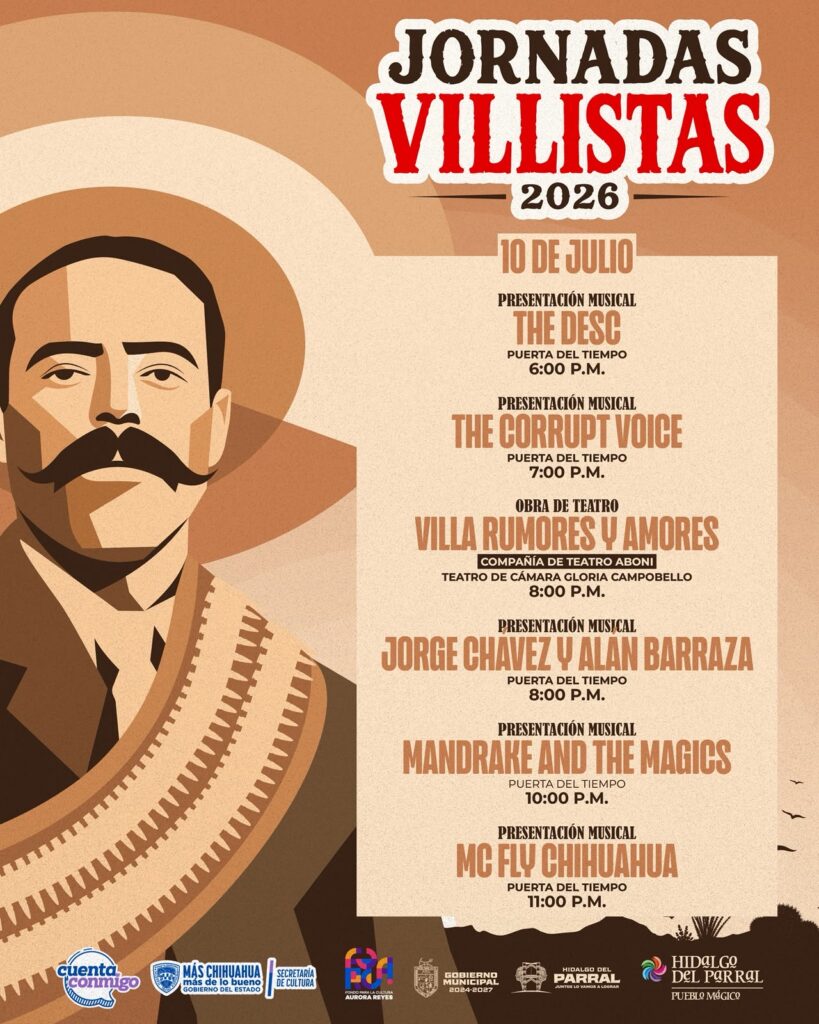 Invita Gobierno de Parral a disfrutar una noche de música y teatro en las Jornadas Villistas 2026
