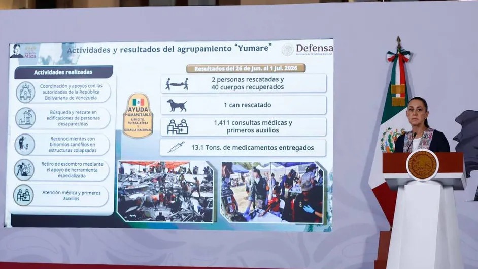 Sheinbaum confirma envío de 71.2 toneladas de ayuda a Venezuela; apoyo mexicano seguirá