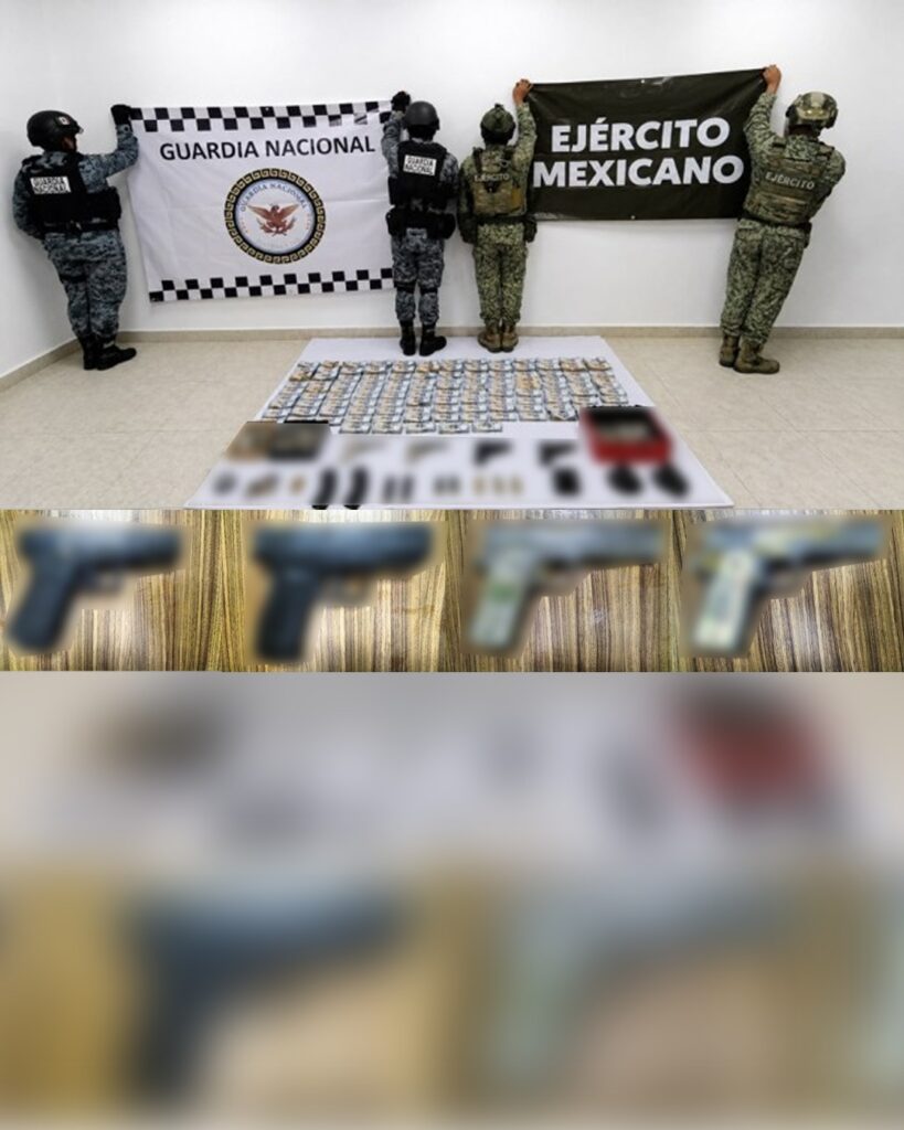 Casi 8 millones de pesos y 4 armas asegura el Ejército Mexicano en Durango