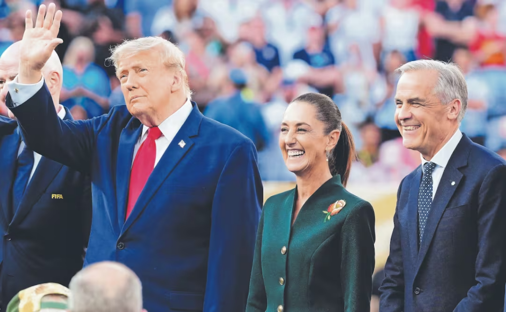 Sheinbaum confirma breve diálogo con Trump y Carney en la final del Mundial 2026