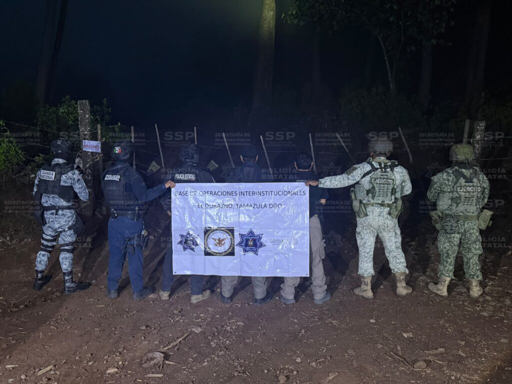 SSPE, Defensa, GN y FGR aseguran en Tamazula predio con explosivos, cartuchos y vehículos