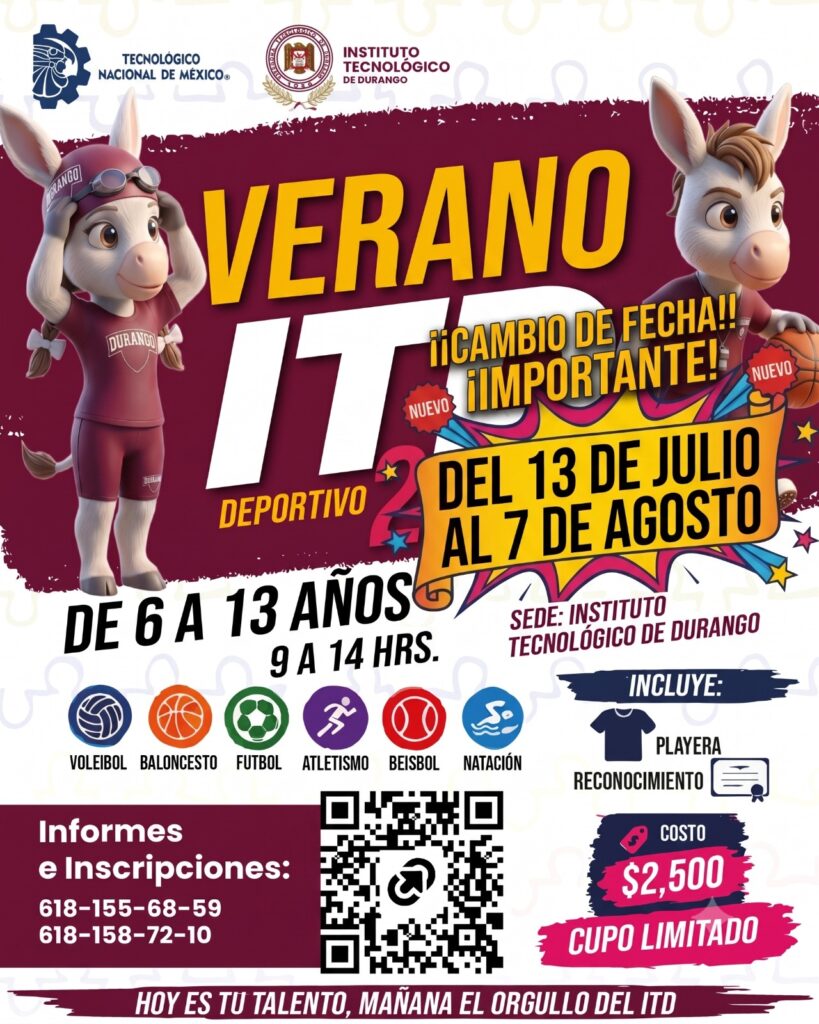 Instituto Tecnológico de Durango reprograma el inicio de sus Cursos de Verano