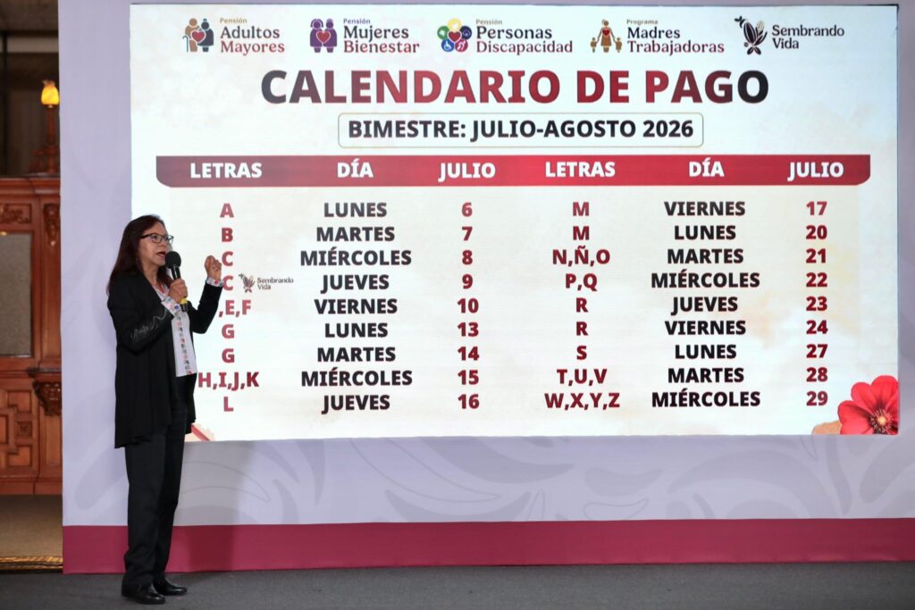 Gobierno anuncia fechas de pago de la Pensión Bienestar en julio