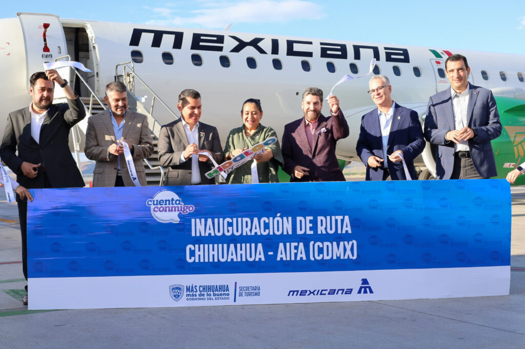 Inauguran nueva ruta aérea Chihuahua – AIFA a través de Mexicana