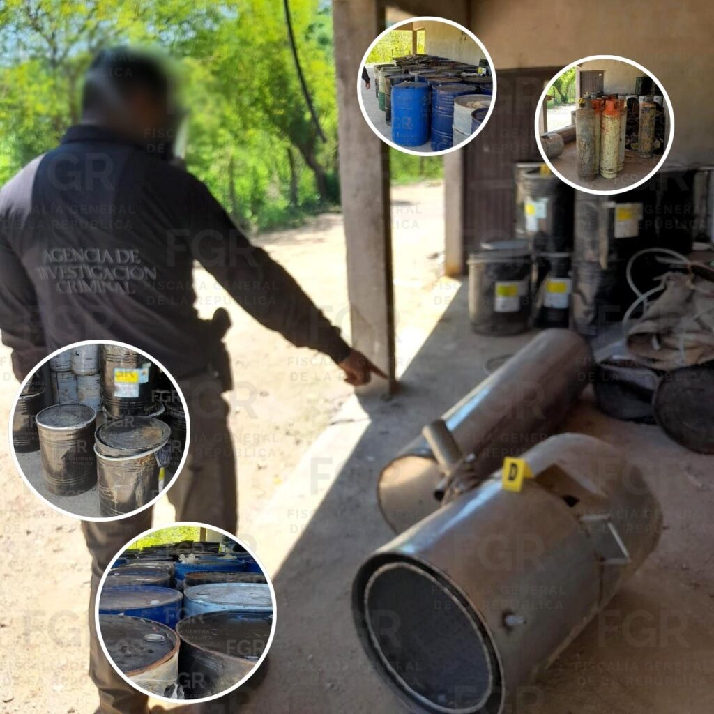 Narcolaboratorio con 30 mil litros y 25 mil kilos de sustancia aseguran militares en Durango