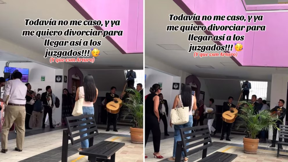 VIDEO: Mujer llega con mariachi a firmar su divorcio en los juzgados y se vuelve viral