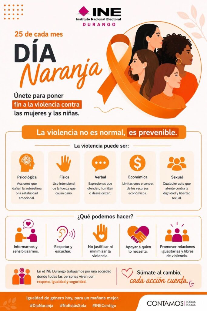 Destaca INE Durango el papel de la sociedad en la prevención de la violencia de género