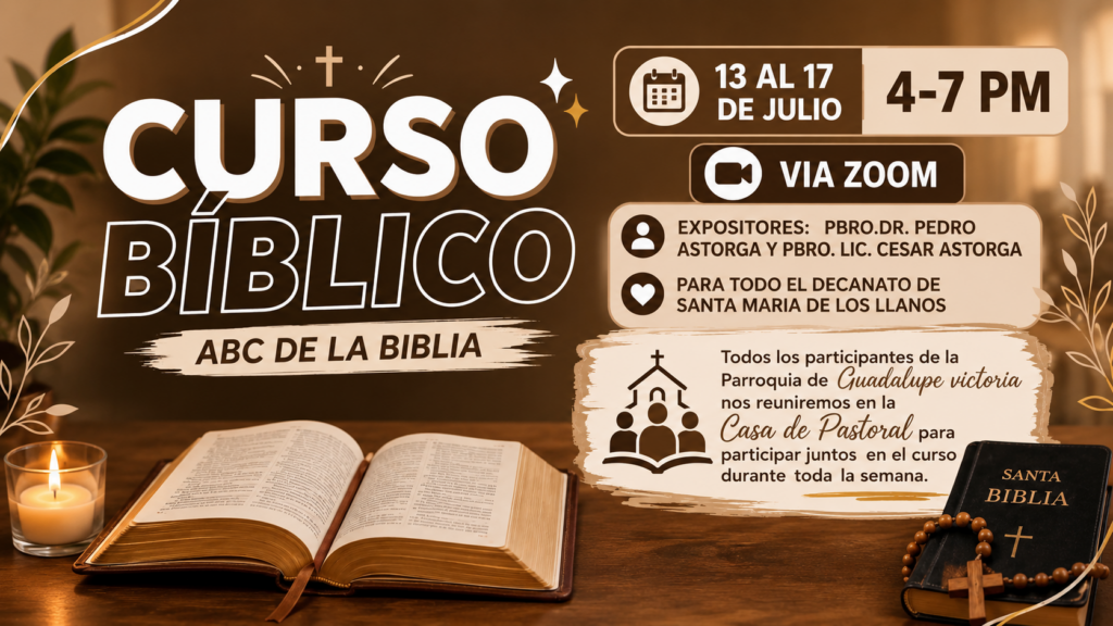 Invitan a participar en curso bíblico “ABC de la Biblia” al Decanato Santa María de los Llanos