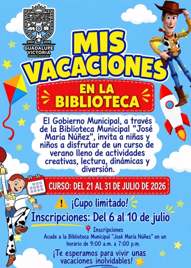 Invitan a niñas y niños a participar en el curso de verano “Mis Vacaciones en la Biblioteca”