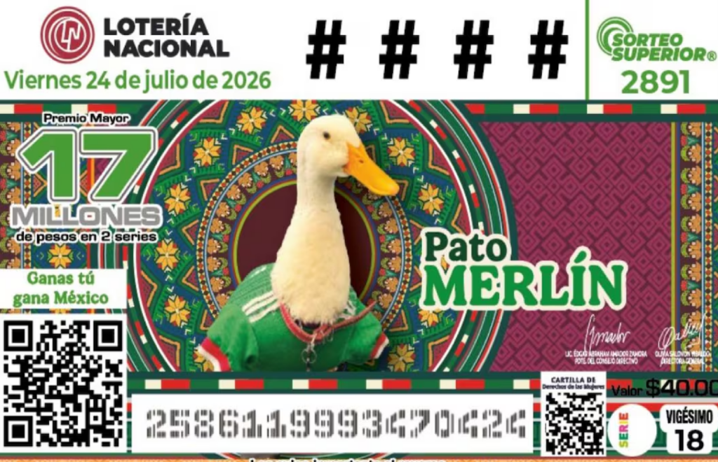 Lotería Nacional homenajea a Merlín con un billete especial