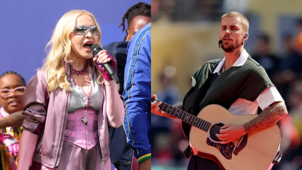 Reportan tensión entre Madonna y Justin Bieber tras show del Mundial
