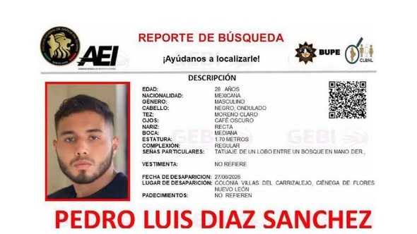 Duranguense desaparecido en Nuevo León trabaja como modelo