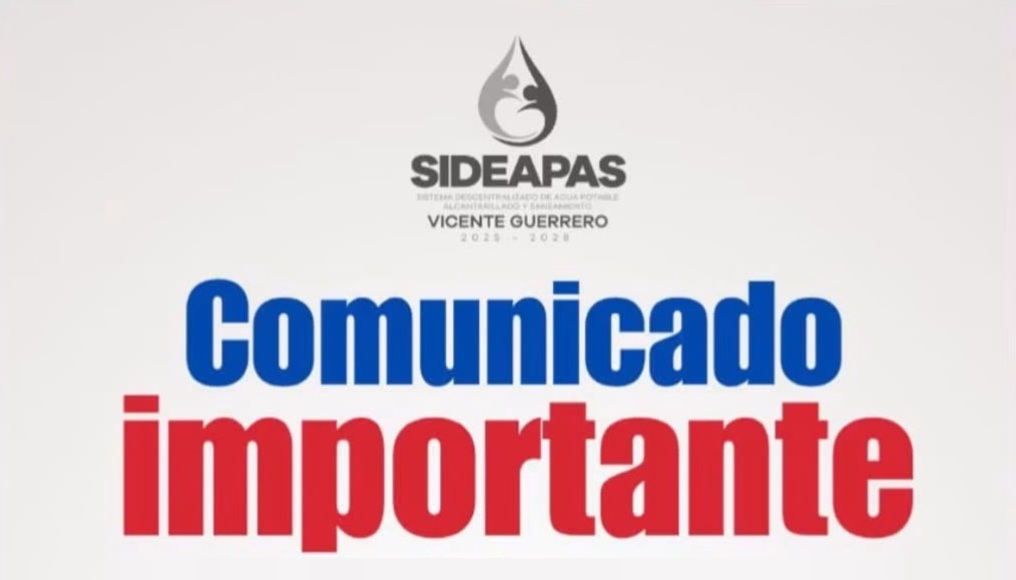Habrá suspensión temporal del servicio de agua potable en Vicente Guerrero