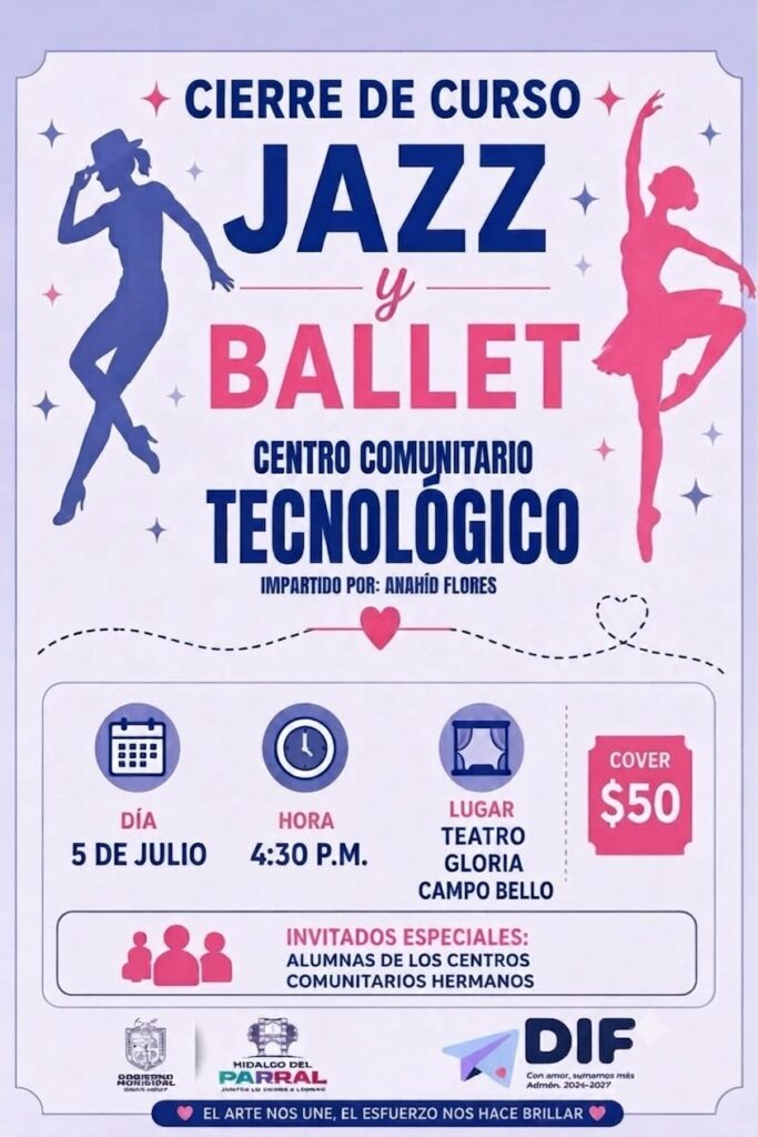 Gobierno de Parral invita al gran cierre de curso de Jazz y Ballet