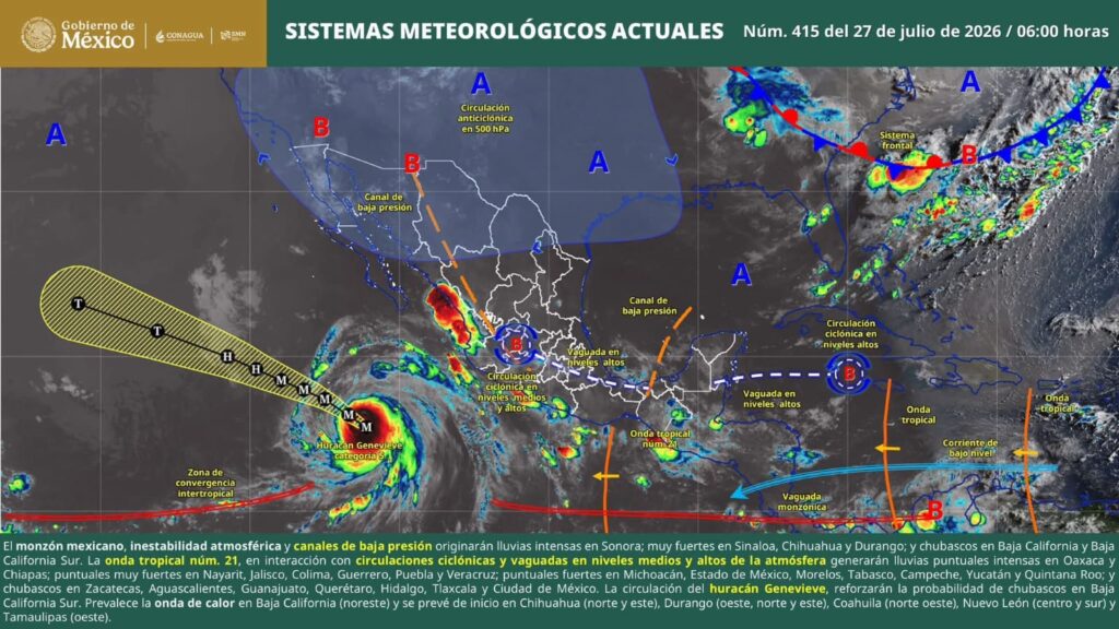 PRONÓSTICO DEL TIEMPO PARA NAYARIT | 27 DE JULIO