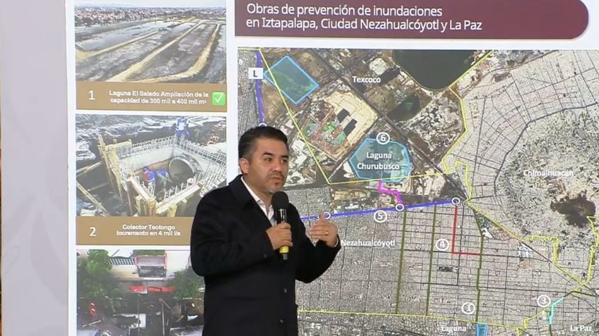 Gobierno acelera obras contra inundaciones en el oriente del Valle de México